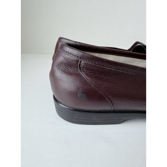 SAS Genuine Handsewn Leather Loafers Burgundy Penny Slip On Shoes Size 12 W - Picture 7 of 10